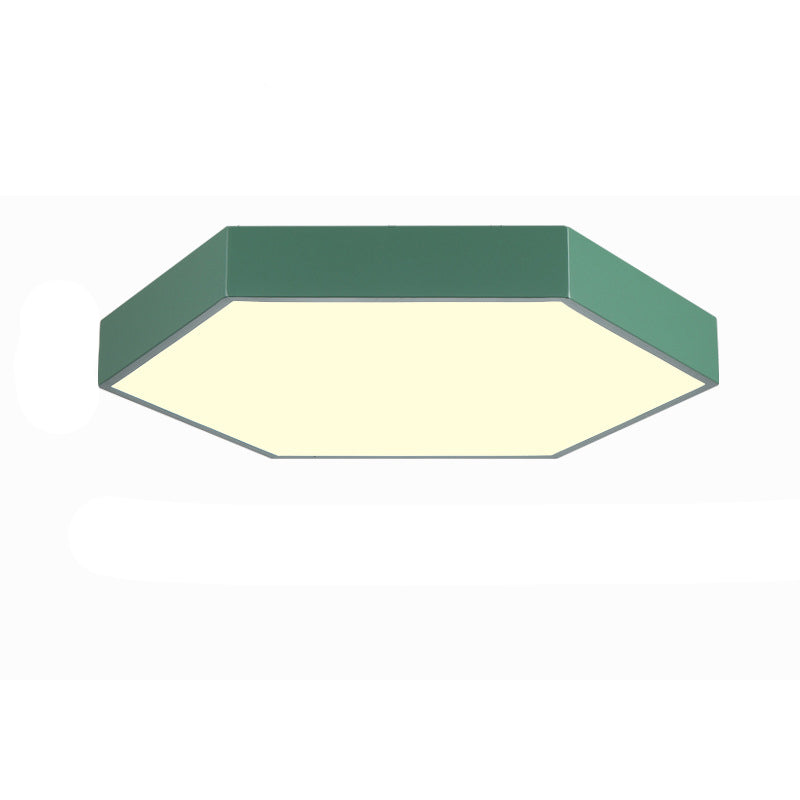Modern Simplicity Hexagonal Macarons Iron Aluminum Lampshade LED Flush Mount Ceiling Light for Home Office