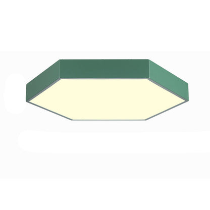 Modern Simplicity Hexagonal Macarons Iron Aluminum Lampshade LED Flush Mount Ceiling Light for Home Office