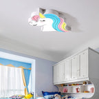 Contemporary Creative Horse Acrylic Iron Lampshade LED Flush Mount Ceiling Light For Bedroom
