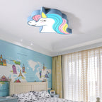 Contemporary Creative Horse Acrylic Iron Lampshade LED Flush Mount Ceiling Light For Bedroom