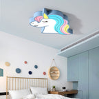 Contemporary Creative Horse Acrylic Iron Lampshade LED Flush Mount Ceiling Light For Bedroom