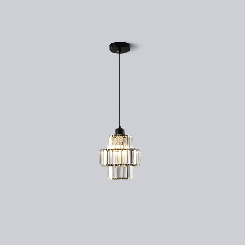 Contemporary Simplicity Dome Columnar Glass Lampshade Iron Resin 1 - Light Pendant Light For Dining Room