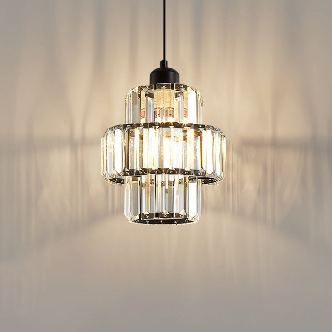 Contemporary Simplicity Dome Columnar Glass Lampshade Iron Resin 1 - Light Pendant Light For Dining Room