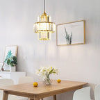 Contemporary Simplicity Dome Columnar Glass Lampshade Iron Resin 1 - Light Pendant Light For Dining Room