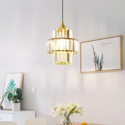 Contemporary Simplicity Dome Columnar Glass Lampshade Iron Resin 1 - Light Pendant Light For Dining Room