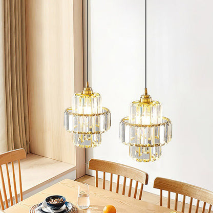 Contemporary Simplicity Dome Columnar Glass Lampshade Iron Resin 1 - Light Pendant Light For Dining Room