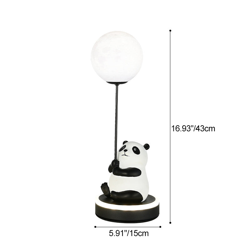 Contemporary Creative Panda Resin Base PVC Lampshade LED Table Lamp For Bedroom Lumendat