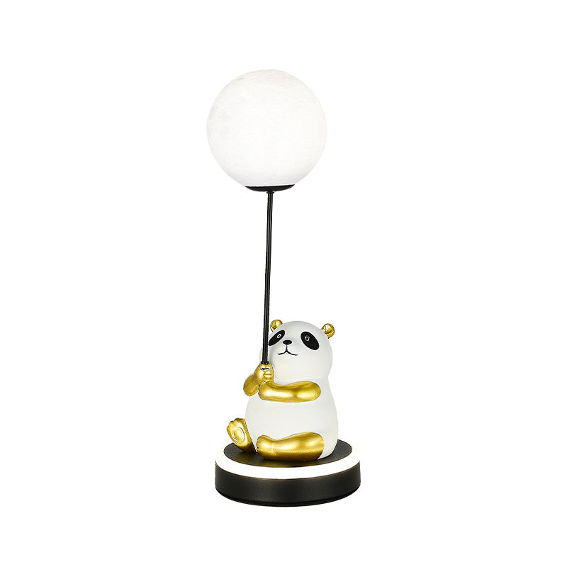 Contemporary Creative Panda Resin Base PVC Lampshade LED Table Lamp For Bedroom Lumendat