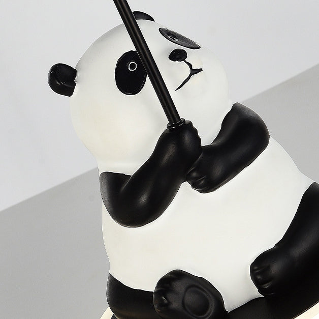 Contemporary Creative Panda Resin Base PVC Lampshade LED Table Lamp For Bedroom Lumendat