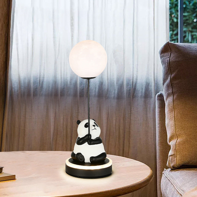 Contemporary Creative Panda Resin Base PVC Lampshade LED Table Lamp For Bedroom Lumendat