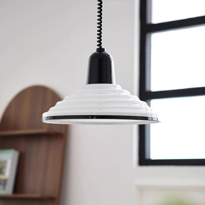 Contemporary Scandinavian Conical Bowl Shape Glass Lampshade Iron 1 - Light Pendant Light For Dining Room