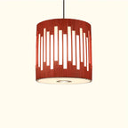 Contemporary Industrial Cylindrical Vertical Lines Bamboo Weaving 1 - Light Pendant Light For Dining Room