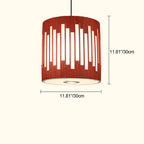 Contemporary Industrial Cylindrical Vertical Lines Bamboo Weaving 1 - Light Pendant Light For Dining Room