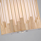 Contemporary Industrial Cylindrical Vertical Lines Bamboo Weaving 1 - Light Pendant Light For Dining Room