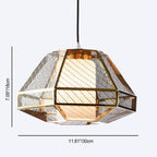 Contemporary Scandinavian Polygonal Cube Hardware Glass Lampshade 1 - Light Pendant Light For Living Room