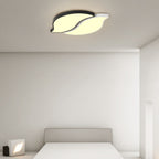Contemporary Creative Leaves Stitching Acrylic Iron Lampshade LED Flush Mount Ceiling Light For Bedroom