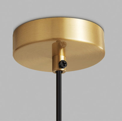 Traditional French Flower Brass Glass Lampshade 1 - Light Pendant Light For Living Room