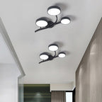 Contemporary Scandinavian Dome Tree Branch Acrylic Iron LED Semi-flush Mount Ceiling Light for Living Room
