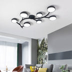 Contemporary Scandinavian Dome Tree Branch Acrylic Iron LED Semi-flush Mount Ceiling Light for Living Room