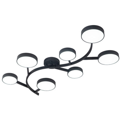 Contemporary Scandinavian Dome Tree Branch Acrylic Iron LED Semi-flush Mount Ceiling Light for Living Room