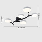 Contemporary Scandinavian Dome Tree Branch Acrylic Iron LED Semi-flush Mount Ceiling Light for Living Room