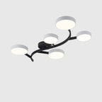 Contemporary Scandinavian Dome Tree Branch Acrylic Iron LED Semi-flush Mount Ceiling Light for Living Room