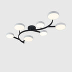 Contemporary Scandinavian Dome Tree Branch Acrylic Iron LED Semi-flush Mount Ceiling Light for Living Room