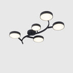 Contemporary Scandinavian Dome Tree Branch Acrylic Iron LED Semi-flush Mount Ceiling Light for Living Room