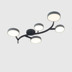 Contemporary Scandinavian Dome Tree Branch Acrylic Iron LED Semi-flush Mount Ceiling Light for Living Room