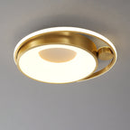 Contemporary Nordic Round Copper Silicone Acrylic LED Flush Mount Ceiling Light For Bedroom