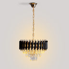 Contemporary Luxury Round Crystal Lampshade Iron 3 - Light Pendant Light For Dining Room