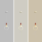 Contemporary Nordic Dome Round Circle Beads Aluminum Iron Lampshade LED Pendant Light For Bedroom
