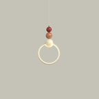 Contemporary Nordic Dome Round Circle Beads Aluminum Iron Lampshade LED Pendant Light For Bedroom