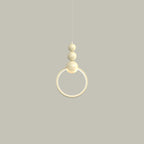 Contemporary Nordic Dome Round Circle Beads Aluminum Iron Lampshade LED Pendant Light For Bedroom