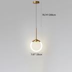 Contemporary Nordic Dome Round Circle Acrylic Iron Lampshade LED Pendant Light For Bedroom