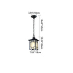 Traditional Chinese Dome Waterproof Square Cube Aluminum Iron Glass 1 - Light Pendant Light for Outdoor Patio BulbSquare
