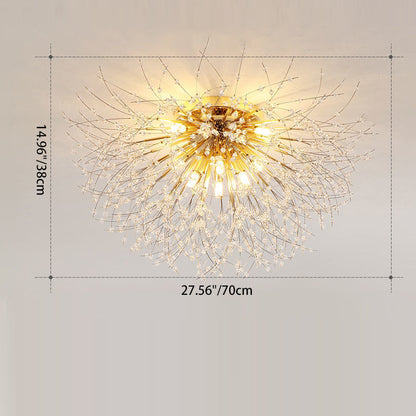 Modern Luxury Dandelion Shape Aluminum Iron 4/5/6/8 - Light Flush Mount Ceiling Light For Living Room