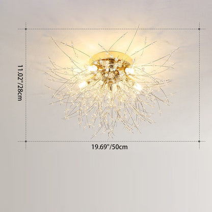 Modern Luxury Dandelion Shape Aluminum Iron 4/5/6/8 - Light Flush Mount Ceiling Light For Living Room