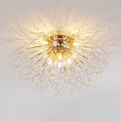 Modern Luxury Dandelion Shape Aluminum Iron 4/5/6/8 - Light Flush Mount Ceiling Light For Living Room