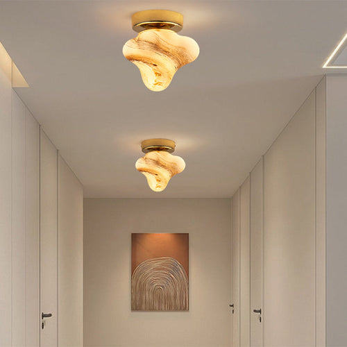 Contemporary Creative Dome Cartoon Starfish Hardware Glass 1 - Light Semi-Flush Mount Ceiling Light For Hallways