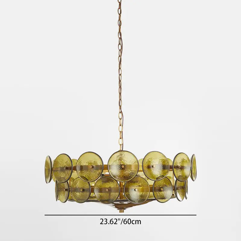 Traditional French Dome Round Circle Iron Glass 8/10 - Light Chandelier for Living Room Lumendat