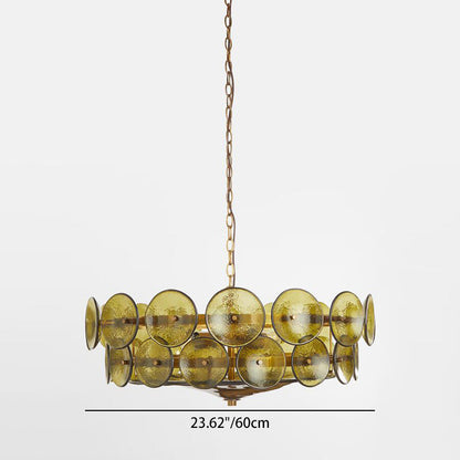 Traditional French Dome Round Circle Iron Glass 8/10 - Light Chandelier for Living Room