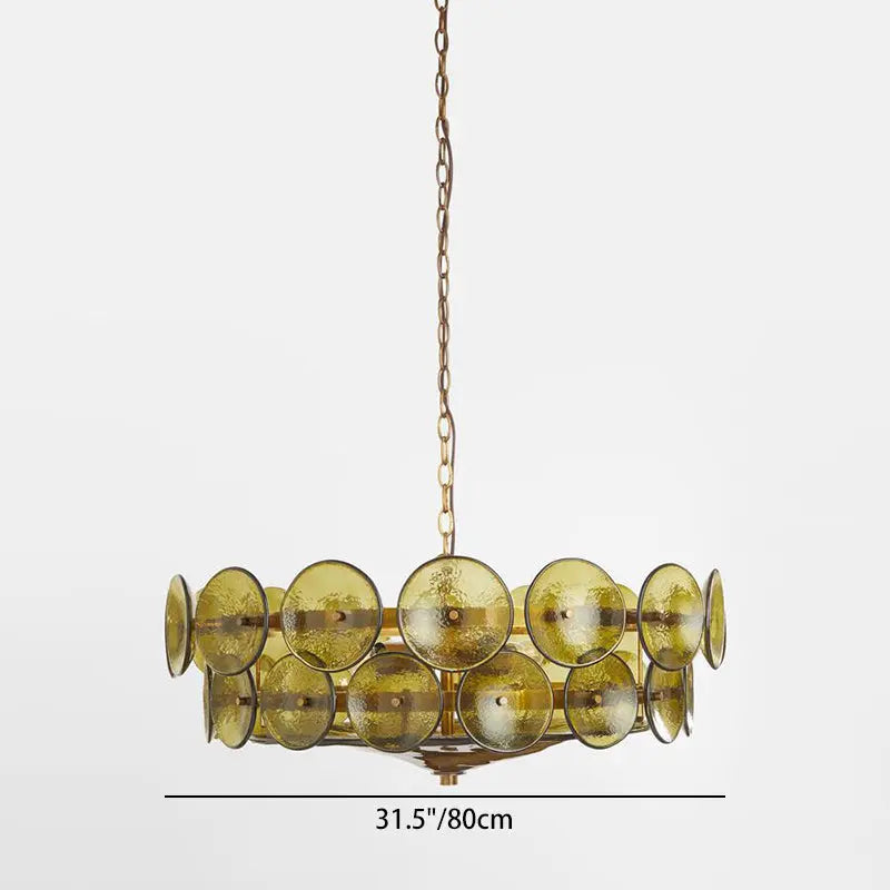 Traditional French Dome Round Circle Iron Glass 8/10 - Light Chandelier for Living Room Lumendat