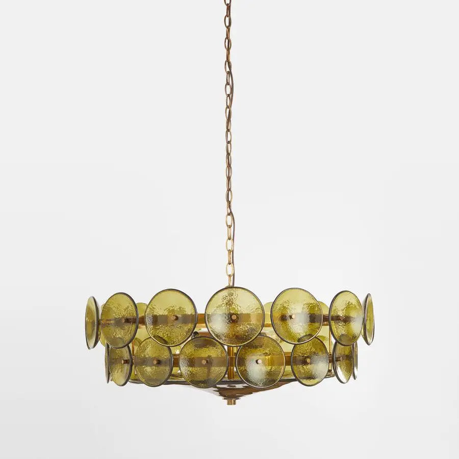 Traditional French Dome Round Circle Iron Glass 8/10 - Light Chandelier for Living Room Lumendat