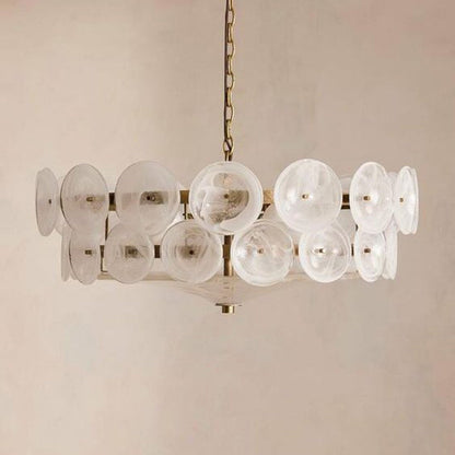 Traditional French Dome Round Circle Iron Glass 8/10 - Light Chandelier for Living Room