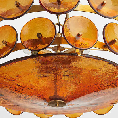 Traditional French Dome Round Circle Iron Glass 8/10 - Light Chandelier for Living Room