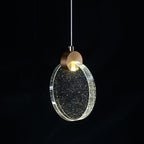 Modern Luxury Dome Round Crystal Lampshade Hardware LED Pendant Light For Bedroom