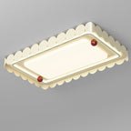 Contemporary Nordic Cream Round Square Rectangle Iron Acrylic LED Flush Mount Ceiling Light For Bedroom
