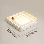 Contemporary Nordic Cream Round Square Rectangle Iron Acrylic LED Flush Mount Ceiling Light For Bedroom