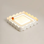 Contemporary Nordic Cream Round Square Rectangle Iron Acrylic LED Flush Mount Ceiling Light For Bedroom